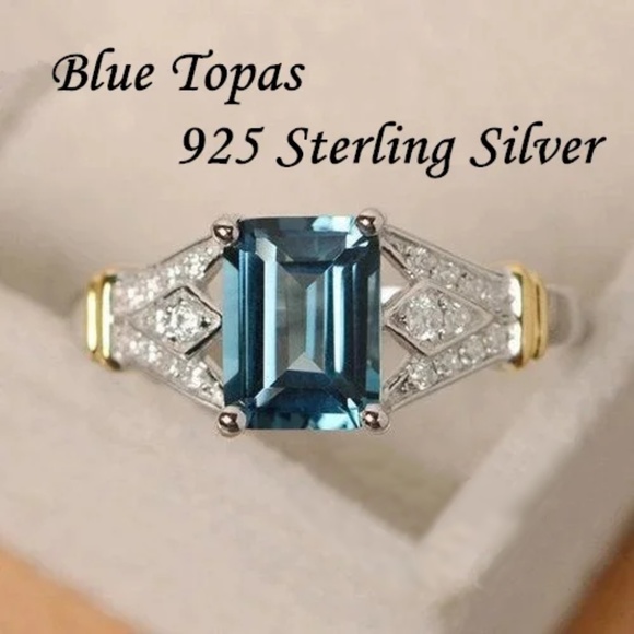Windcharmers Jewelry - 925 Sterling Silver With Blue Topaz Ring